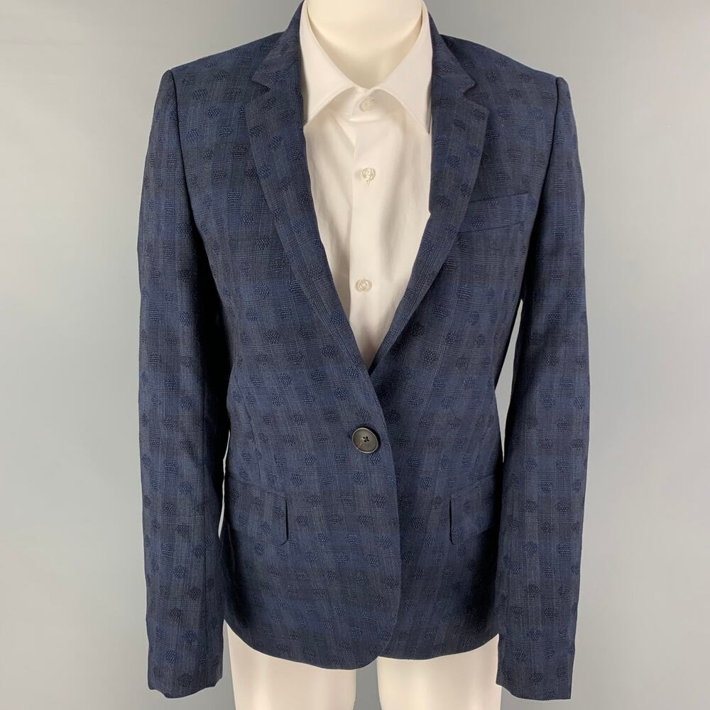 PS by PAUL SMITH Size S Navy Pattern Notch Lapel Jacket Blazer